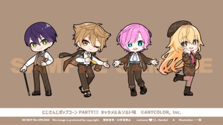 『にじさんじポップコーンPARTY!!!キャラメル&ソルト味』ミニキャライラスト